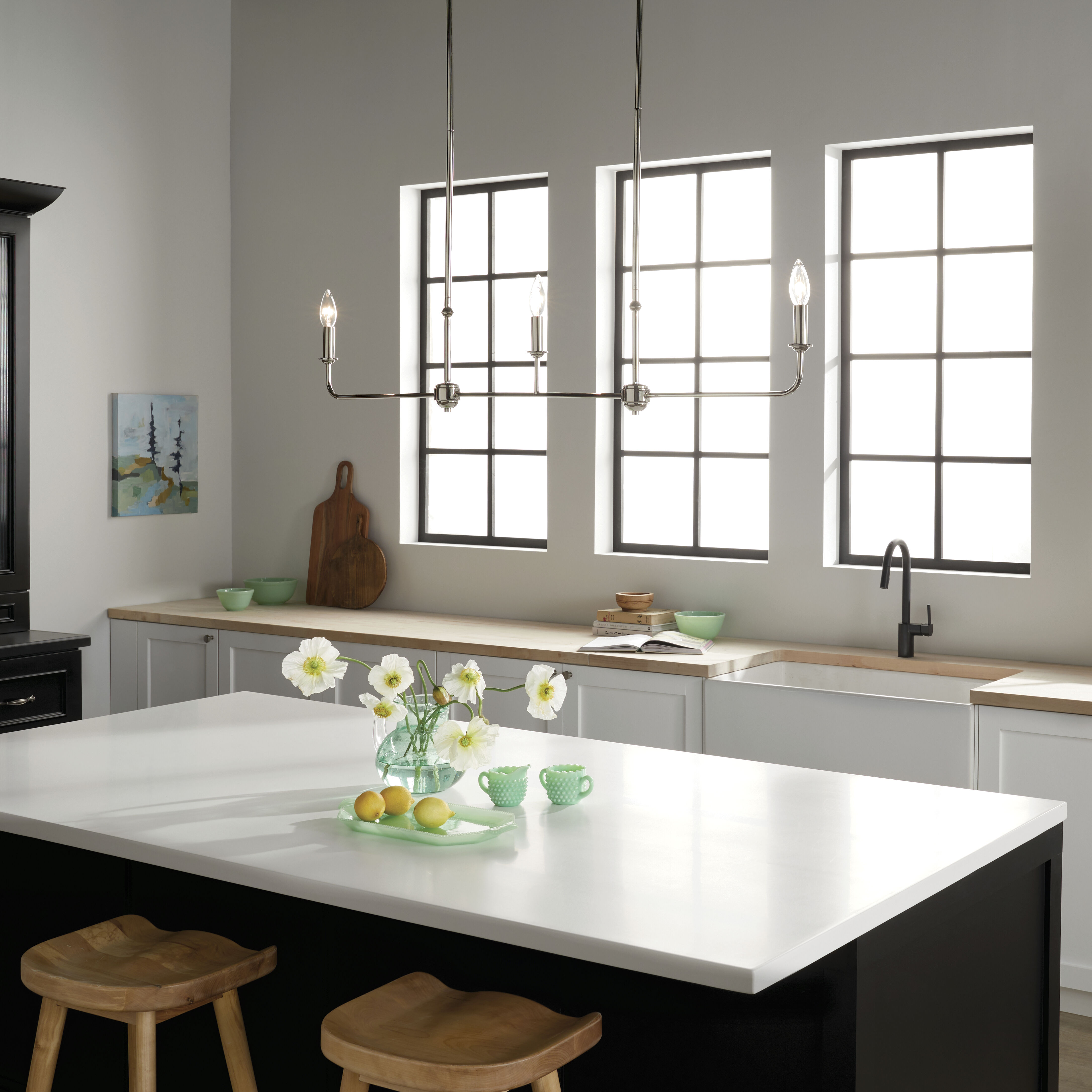 Pallas 3 Light 4.5 inch Polished Nickel Chandelier Linear Ceiling Light